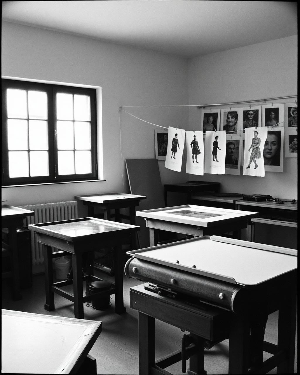 The studio, Alfama — prints drying